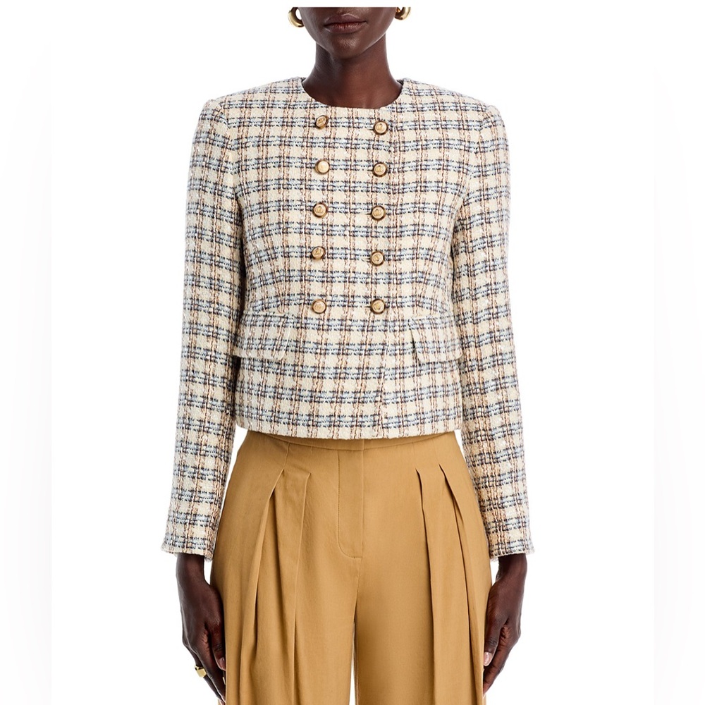 Veronica Beard Bentley Tweed Jacket - Cream and Tan